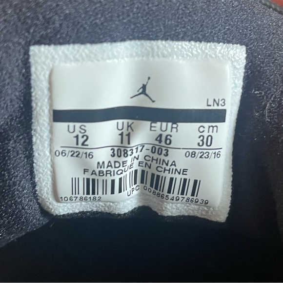 Nike Air Jordan Retro 12 XII Low Max Black Leather 308317-003 Size 12 - Picture 8 of 9